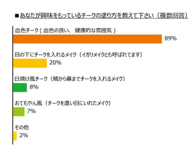 あなたが興味をもっているチークの塗り方を教えて下さい