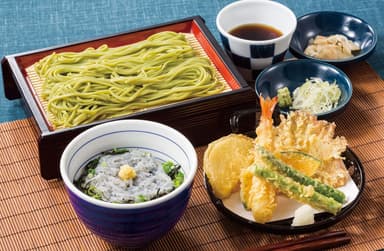 宇治茶そばと小生しらす丼膳