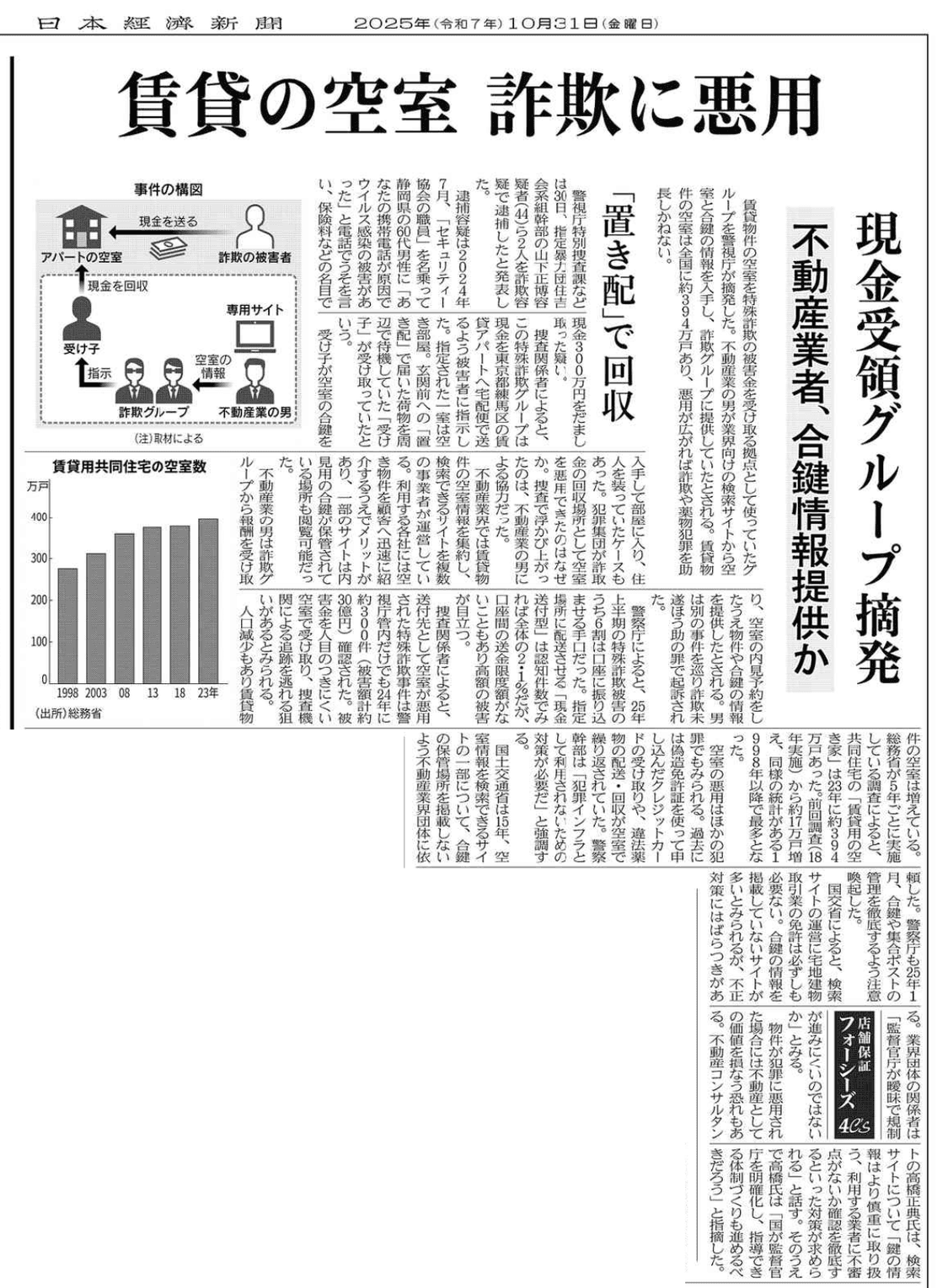 【賃貸物件空室 詐欺悪用事件】に関する当社代表取締役のコメントと、不動産業界における対策について