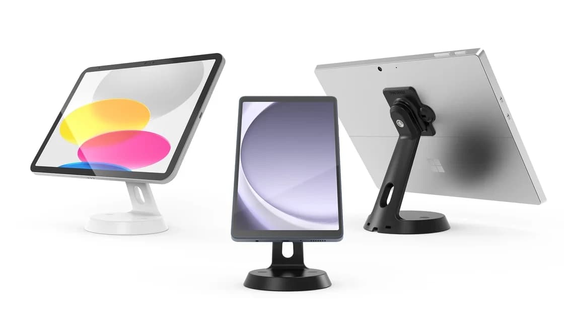 多様なタブレットに対応した業務用スタンド、「GlideTab(グライドタブ)」新登場