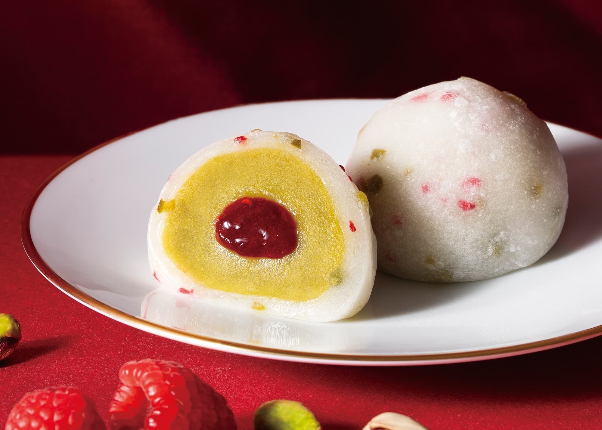 【新商品情報|12月限定】濃厚なめらかキュンと甘酸っぱい、冬に食べたい新大福!12月限定『ピスタチオ&フランボワーズ大福』販売