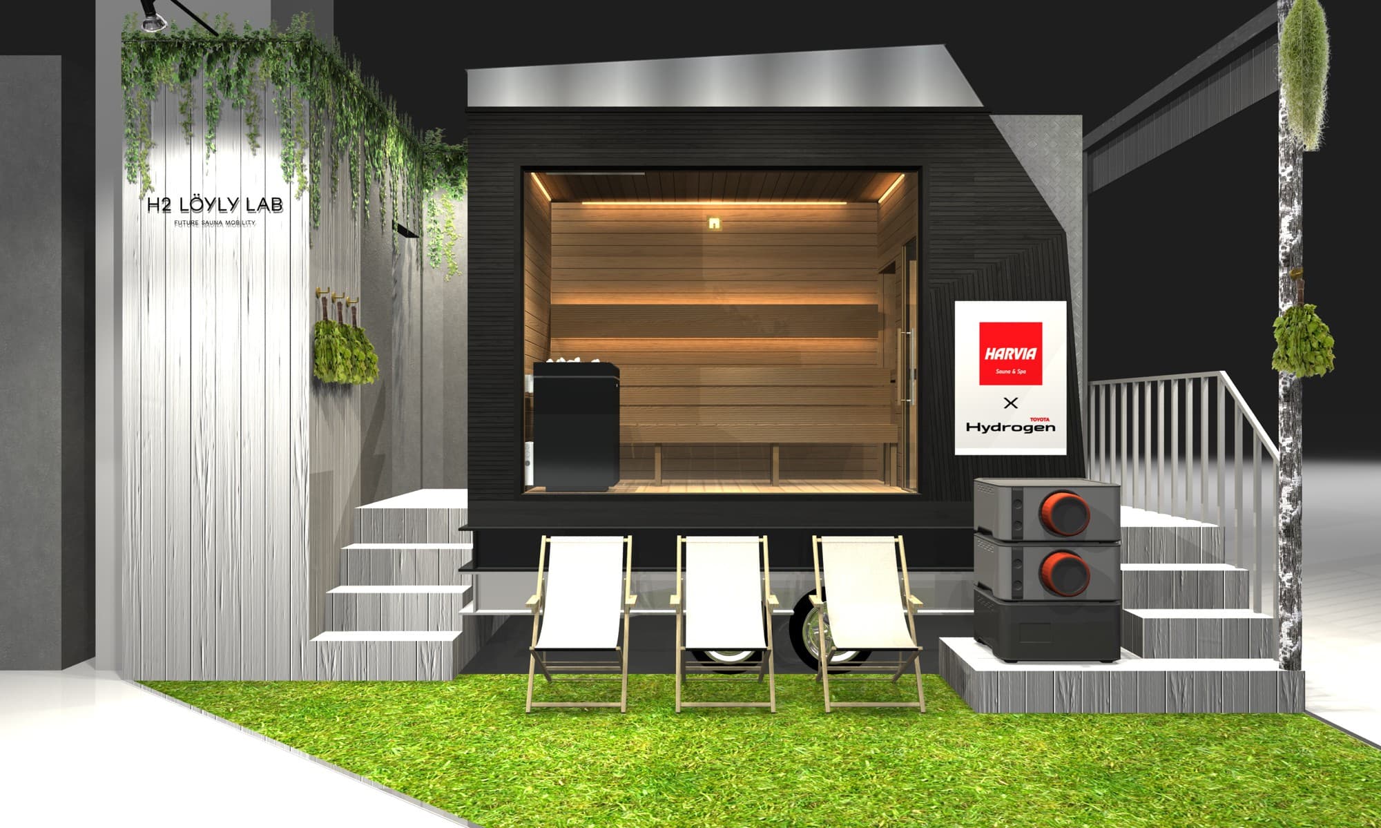 Japan Mobility Show2025にて、TOYOTA×ハルビア共同開発の水素サウナが日本初公開!