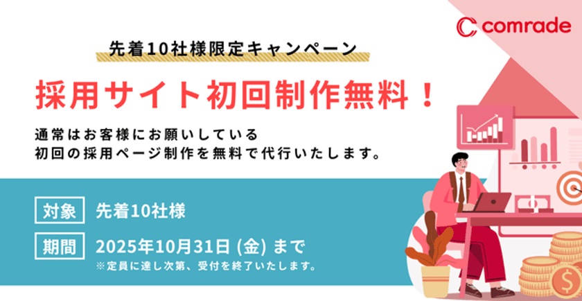 採用支援サービス「comrade」
採用サイト制作『0円』キャンペーンを開始