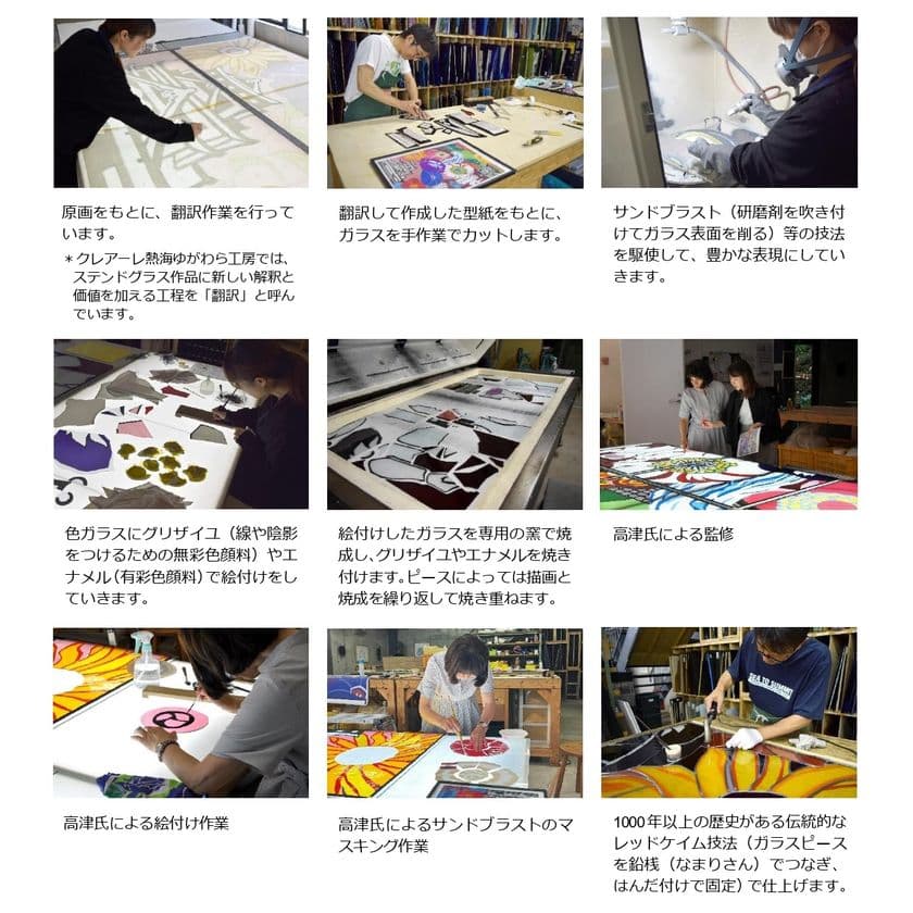 JR九州・熊本駅に復興を応援するパブリックアートを設置 
大型ステンドグラス作品を公開
「肥後のいろどり」
熊本の染色工芸家 高津明美氏が原画・監修