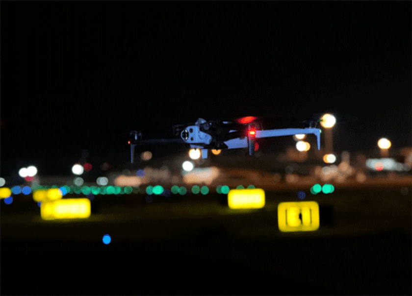 中日本航空とNTTドコモビジネス、日本で初めてセルラードローン「Skydio X10」を利用した空港滑走路夜間点検の実証実験を実施
