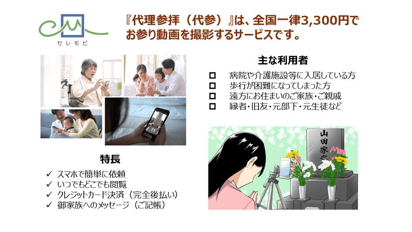 お墓の管理費は代理参拝で!
お寺の護持会費の特典として『セレモビ』のクーポン券を発行