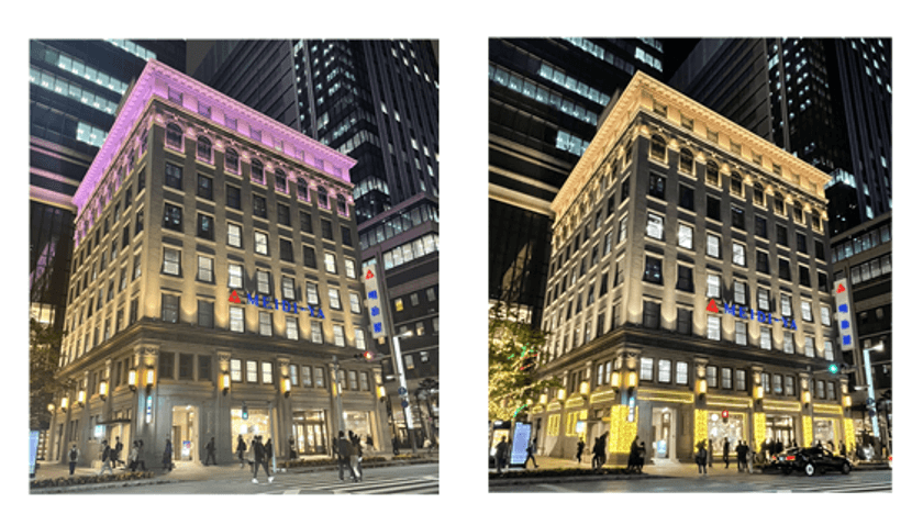 明治屋京橋ビルにて冬の夜を彩る、光のイベントを開催!
11/19(水)、20(木) ボージョレ・ヌーヴォーライトアップ
11/21(金)~ ウィンターイルミネーション