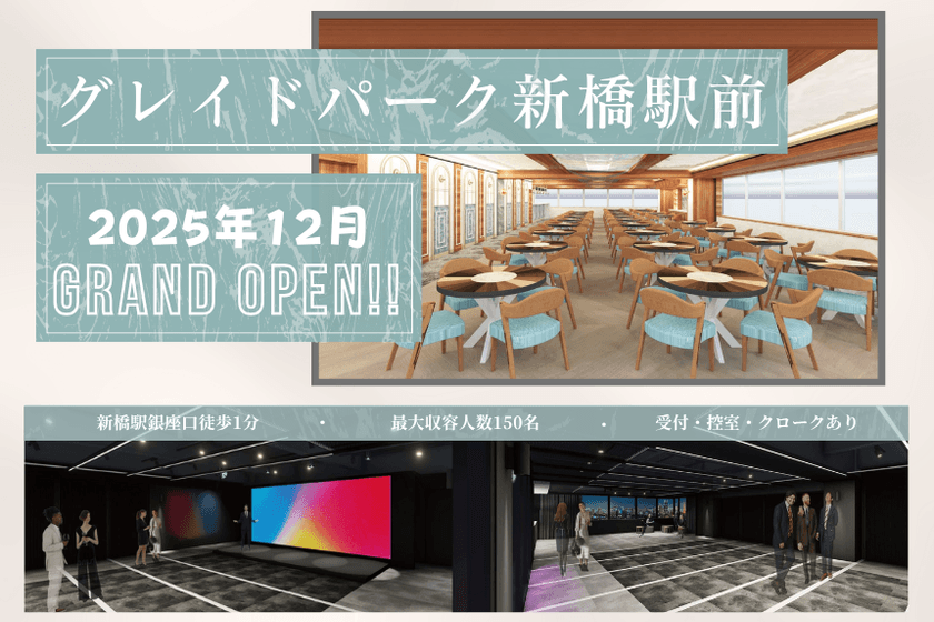 2025年12月に大型イベントスペース
「グレイドパーク新橋駅前」等4フロアオープン