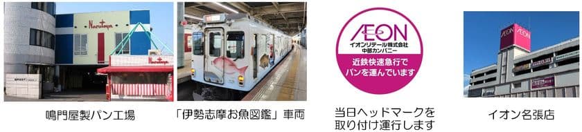 大阪のパンを「伊勢志摩お魚図鑑」回送車両で輸送
イオン名張店で販売!