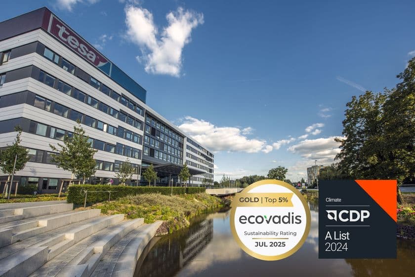 tesa、主要サステナビリティ評価で
最高ランクを連続獲得
― EcoVadis「ゴールド」とCDP「A」評価を連続取得し、
“持続可能な企業”としての地位をさらに強化 ―