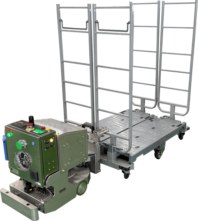 愛知機械テクノシステムが、関西フローズン広島支店の
-25℃の冷凍倉庫に対応した無人搬送車(AGV)を納入