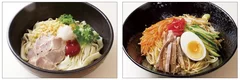 左：塩豚おろしきしめん500円（税込） ／　右：ピリ辛冷やし中華麺500円（税込）