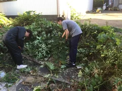 5月14日 建物横の草刈り