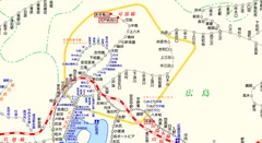 JR西日本の新駅（寺家、河戸帆待川、あき亀山）周辺の路線図