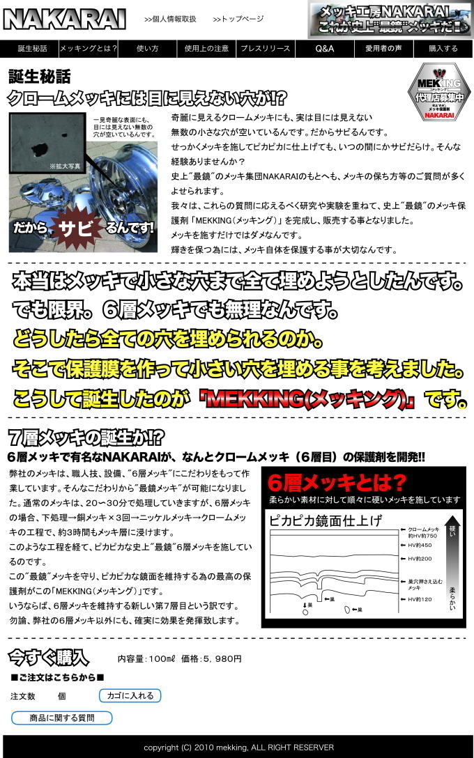 2021特集 新品 njruk NAKARAI メッキ保護剤 メッキング MEKKING メンテナンス 32 lacistitis.es