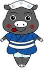 鹿児島の製麺会社「イシマル食品」が新キャラクターを発表　鳴門柄ほっぺが可愛い5歳の黒豚『ぶひろべえ』が鹿児島の麺を紹介