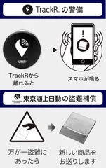 「TrackRの警備」と「東京海上日動の盗難補償*」が、先着1,000名様についてくる