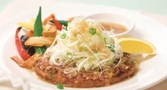 夏野菜とねぎ塩レモンハンバーグ