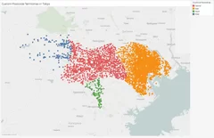 新マップ（7桁郵便番号の代表位置を視覚的に地図上にプロットすることが可能）