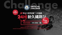 人間の限界に挑戦！24時間耐久なわとび、いよいよ開催！プロなわとびプレーヤー生山ヒジキが「Most skips over a rope in 24 hours」ギネス世界記録(TM)に8/25 挑戦