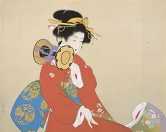 上村松園「鼓の音」