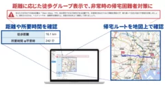 「非常時徒歩ルート検索」機能イメージ