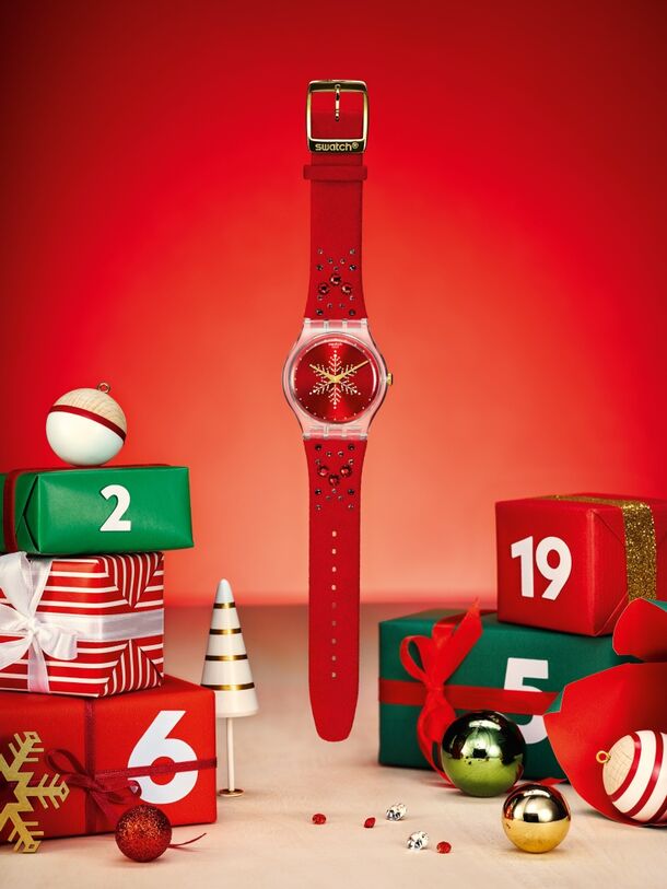 swatch稼働ok swatch スウォッチ 腕時計　クリスマス　ラクロワ　GZ140