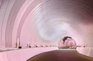 桜色に染まるMIHO MUSEUMのトンネル