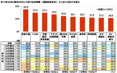 10年以内に解決させたいと思う社会問題