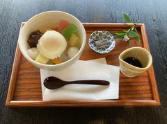 抹茶クリームあんみつ