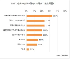 SNSで他者の誹謗中傷をした理由