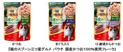 国産かつおを100％使用したゼリー仕立ての贅沢なねこ用ウェットフード『銀のスプーン三ツ星グルメ パウチ 国産かつお100％使用フレーク』　2020年9月14日 全国にて新発売