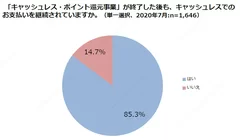 「キャッシュレス・ポイント還元事業」が終了した後も、キャッシュレスでのお支払いを継続されていますか。