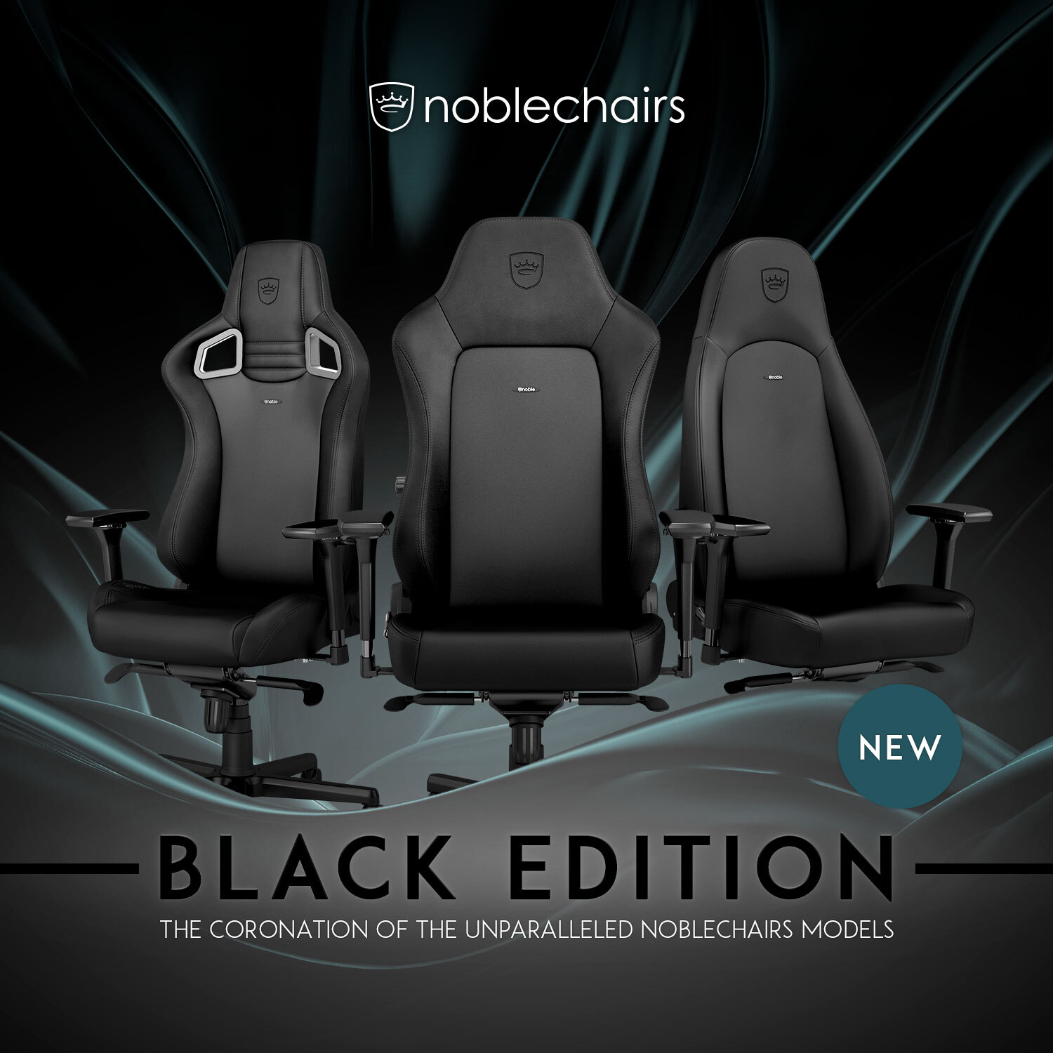 ドイツ製高機能素材を使用したゲーミングチェア noblechairs 「BLACK
