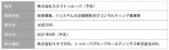 【表】合弁会社の概要