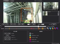 （図２）危険状態検知AIとタイムライン監視画面イメージ