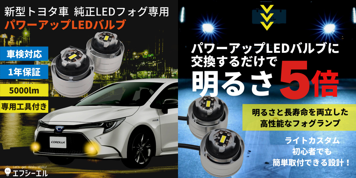 新型トヨタ車 純正LEDフォグ専用 パワーアップLEDバルブを3月8日発売！｜株式会社WiNEEDS HOLDINGSのプレスリリース