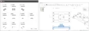 2D図面作成時の方向選択画面(左)と作成したアイソメ図(右)