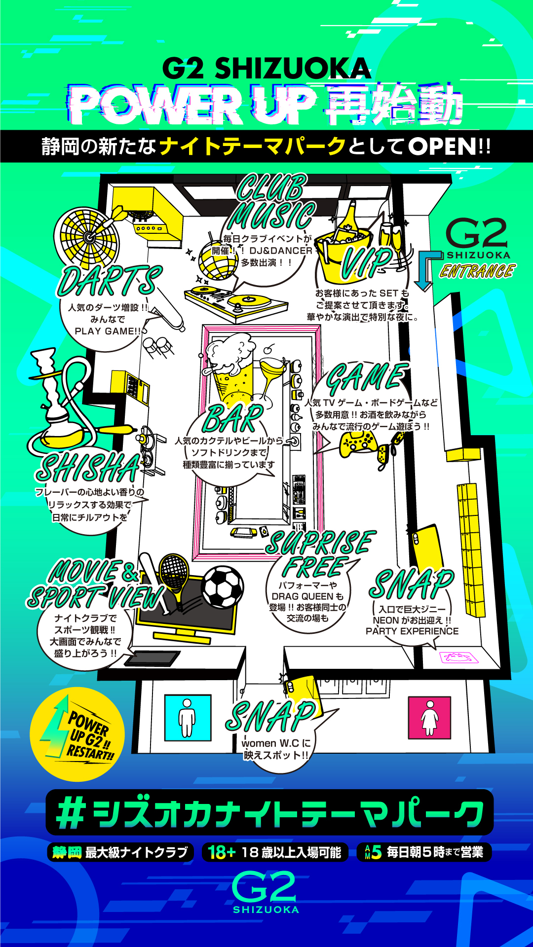 ナイトクラブの枠をこえた ナイトテーマパーク として新たにエンタメコンテンツを多数導入し G2 Shizuoka が3月23日リニューアルオープン G2 Shizuokaのプレスリリース