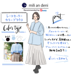 mili an deni レースセーラーカラーブラウス グラフィックレコード