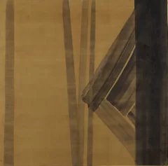 《夜明け》1967年　124.0×124.0cm　墨、和紙に金箔(撮影：尾見重治、大塚敏幸)