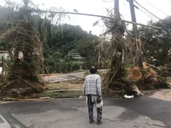 店の前の阿武隈川が氾濫した