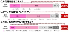 お花見は好きですか？/今年、お花見をしたいですか？/今年、お花見をする予定ですか？