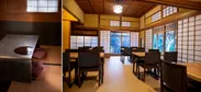 お茶室(お座敷の個室)や、日本庭園を見渡せるテーブル席もある