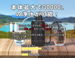 本体最大で30,000Lの浄水が可能