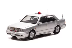 1/43 トヨタ クラウン (JZS155Z) 2000 大阪府警察交通部交通機動隊車両 (覆面 銀)：左前