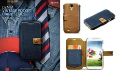 GALAXY S4 SC-04Eケース Masstige Denim Vintage Pocket Diary