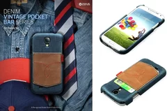 GALAXY S4 SC-04Eケース Masstige Denim Vintage Pocket Bar