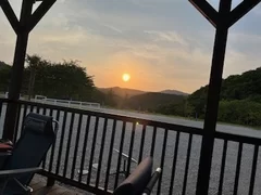 管理棟からの夕日