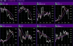 顕著な値動きをした銘柄をピックアップして一覧表示した例